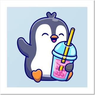 Cuty Penguin With Boba
