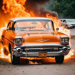 Chevy on fire