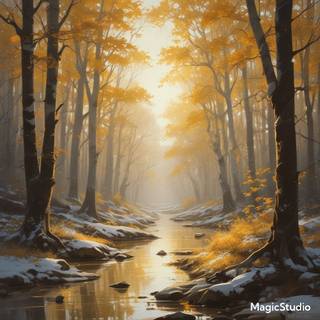 white and gold landscape