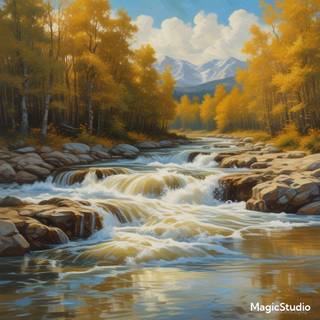 white and gold landscape