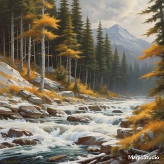 white and gold landscape