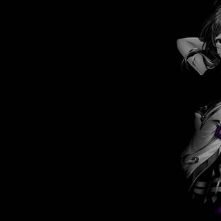 Anime girl on black background
