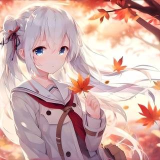 Anime girl in autumn by Gsus99 15