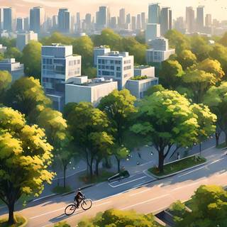 Street Cityscape with bicycle for LinuxFX Wallpaper