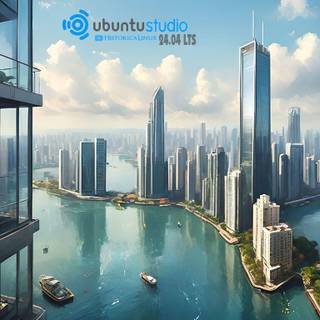 Cityscape waterfront for Ubuntu Studio 24