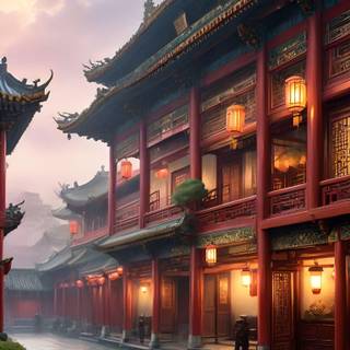 Fantasy Oriental Town Vertical by HistoricaLinux