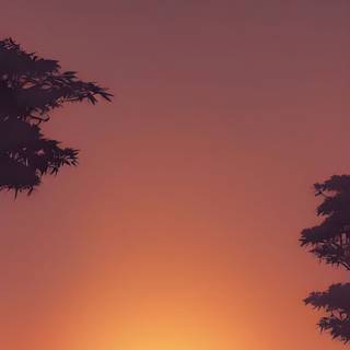 minimalist Sunset Vertical for Linux Wallpaper