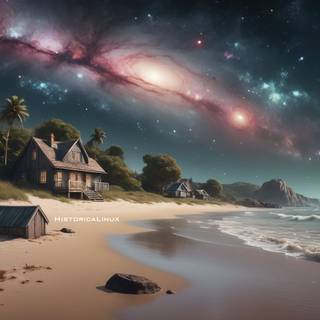 Cottage at Beach with Milky Way Sky Sparky Linux