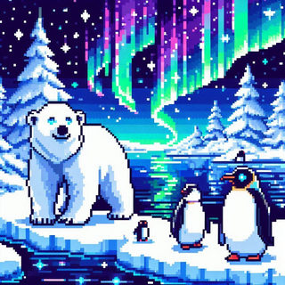 Pixel Art ice scene