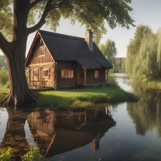 Manjaro Linux Wallpaper by HistoricaLinux Cottage by the River