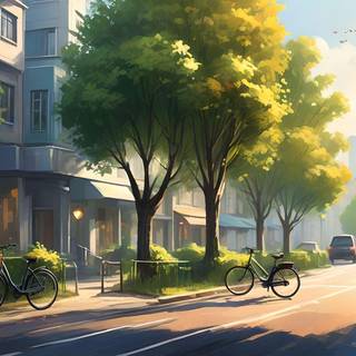 Bicycle City Street Car Sunset for LinuxFX by HistoricaLinux