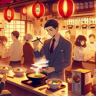 Cozy Ramen Shop Ambiance by QuantumCurator