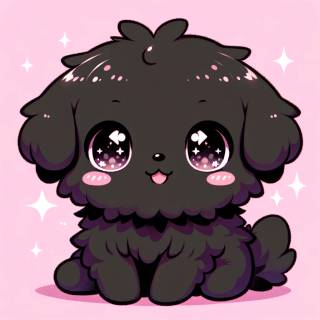 cute black dog 