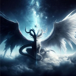 Half Light, Half Dark Dragon. Twilight Dragon