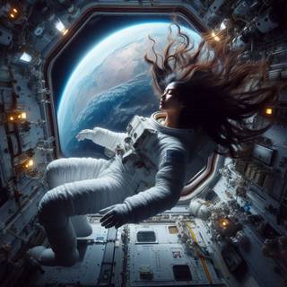 Astronaut floating