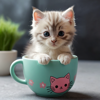 kitty in a cup