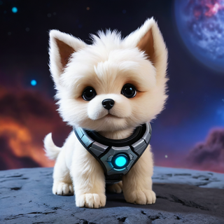 puppy in space