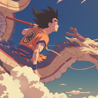 Goku Riding Dragon by patrika