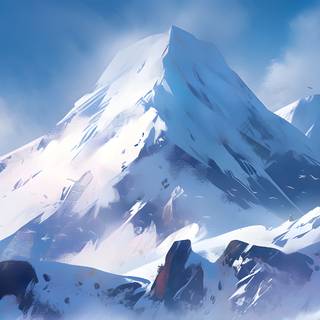 Aesthetic Snowy Mountain