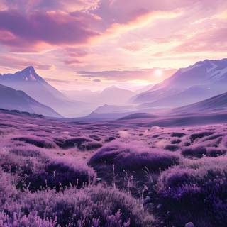 Landscape Lavender Mountains 