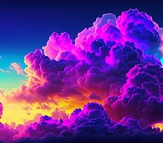 Neon Clouds Wallpaper