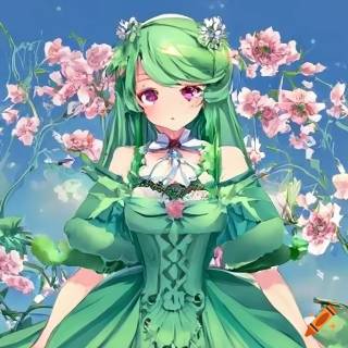 Green Anime Girl
