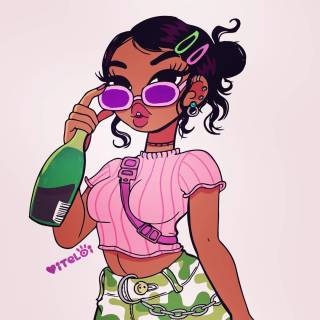 Pretty Black Girl Cartoon 