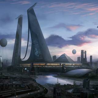 Futuristic World City wallpaper