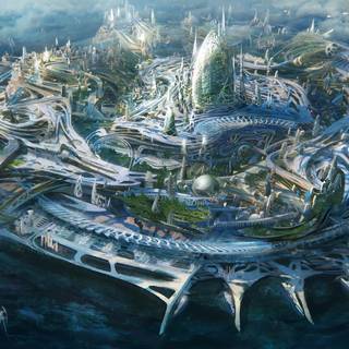 Futuristic World City wallpaper