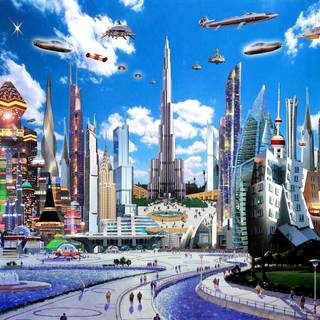 Futuristic World City wallpaper