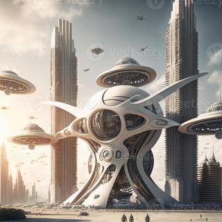 Futuristic World City wallpaper