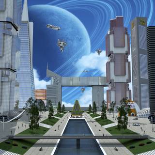 Futuristic World City wallpaper