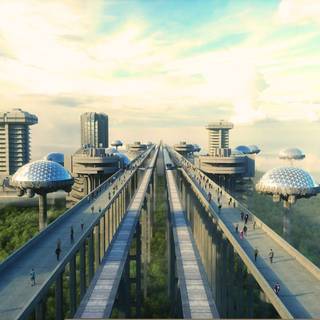 Futuristic World City wallpaper