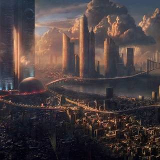 Futuristic World City wallpaper