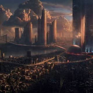 Futuristic World City wallpaper
