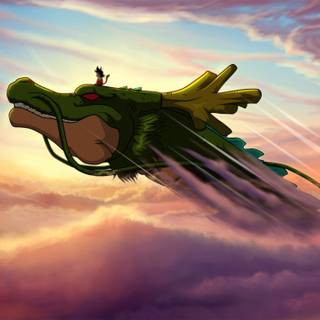 Goku Epic Ride On Shenron