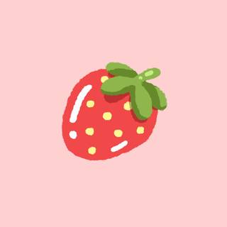 Free cute strawberry phone wallpaper. Pastel pink summer background.