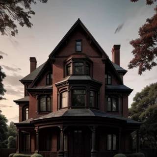 Tall redbrick mansion