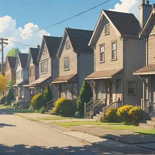 Anime street houses