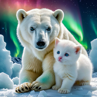 polar bear and kitty