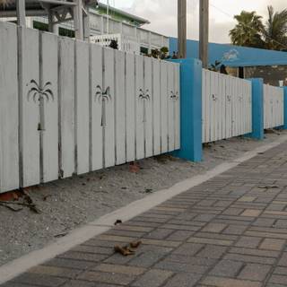 fence and side walk to take a walk through the paradise island and to a naure walk to see whole island  