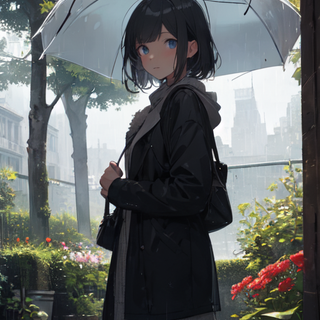 Girl in rain
