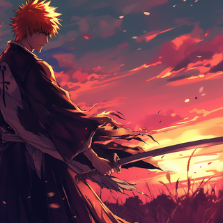 Ichigo Kurosaki in Sunset (Bleach) by patrika