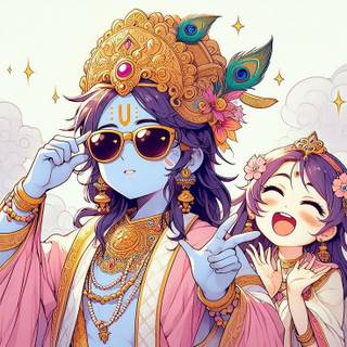 Sri Krishna Cartoony style 