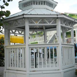 the white arch is for outdoors at the paradise island of the landscape 