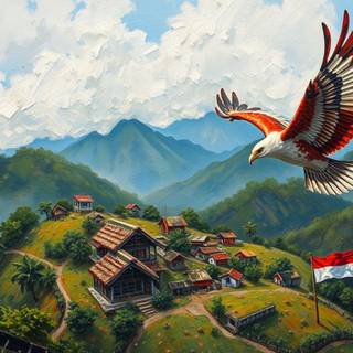 Merdeka Dirgahayu Kemerdekaan Republik Indonesia  17 Agustus 2024 wallpaper Garuda