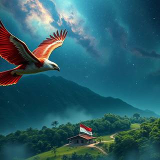 Merdeka Dirgahayu Kemerdekaan Republik Indonesia  17 Agustus 2024 wallpaper Garuda