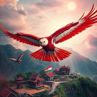 Merdeka Dirgahayu Kemerdekaan Republik Indonesia  17 Agustus 2024 wallpaper Garuda