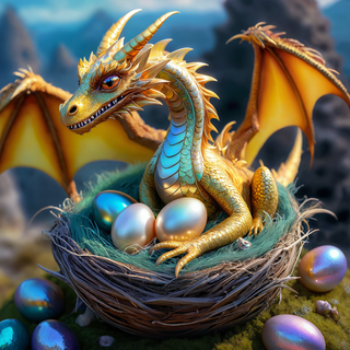 gold baby dragon