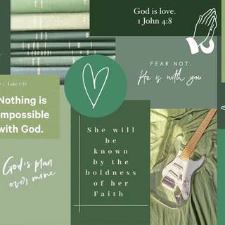 Green collage wallpaper